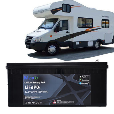 De Batterij van lithiumion deep cycle 12.8V 200Ah rv LiFePO4 met Bluetooth